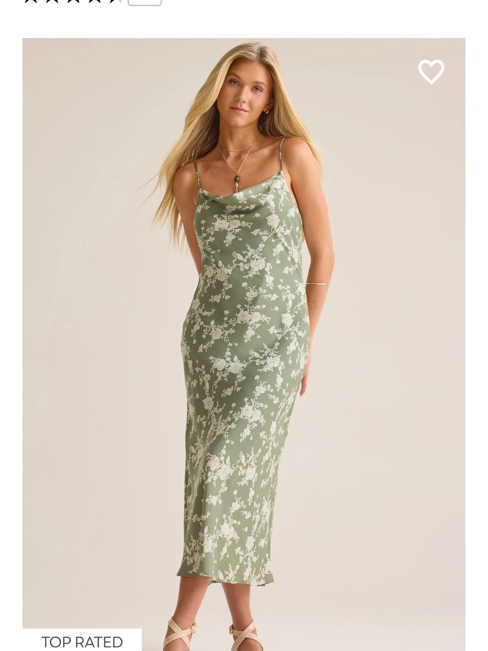 Altar'd State Sage Green Floral Slip Midi Dress